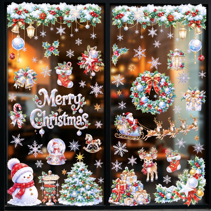 Snowflake Window Decal - 9 vellen kerststatische raamstickers met afbeeldingen
