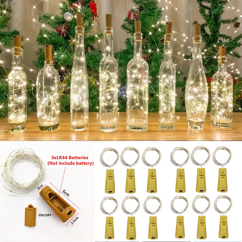 Led Fairy String Lights - 6 stks 20led Wijnfles met Kurk