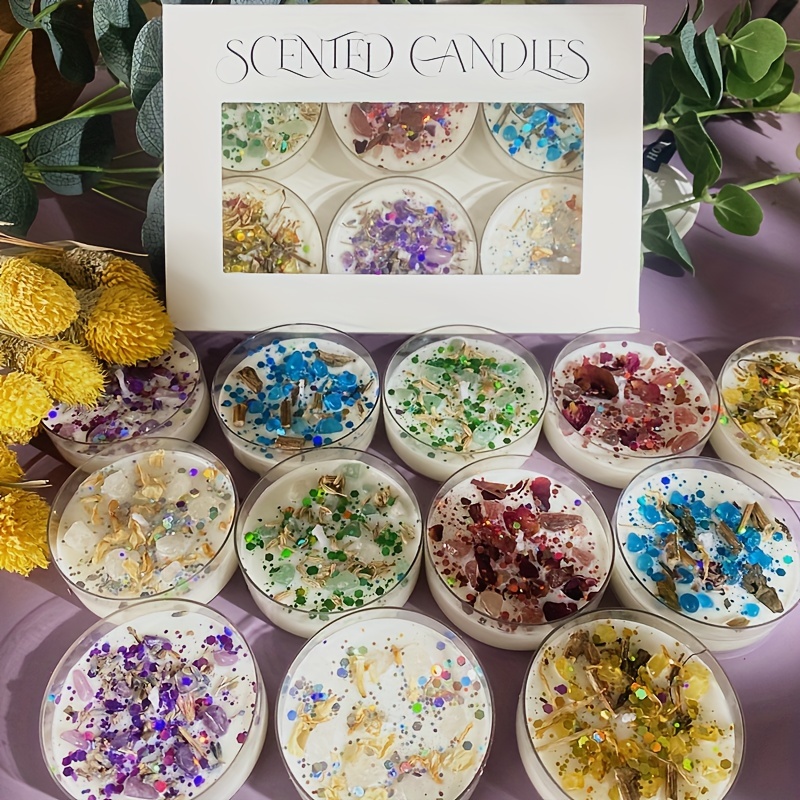 Holiday Candle Set - Set van 6 geurkaarsen Geurkristal Steen