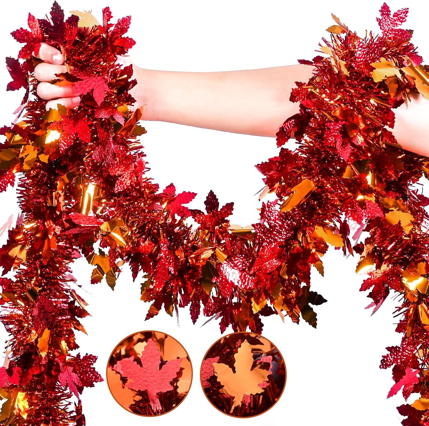 Tinsel Garland Decoration - Thanksgiving herfsttinselguirlande, herfstdecoratie voor open haard,