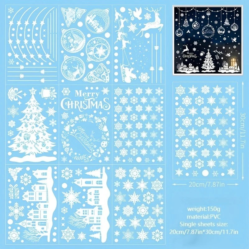 9 vellen, 243 stuks herbruikba - Snowflake Window Decal recensie en prijs