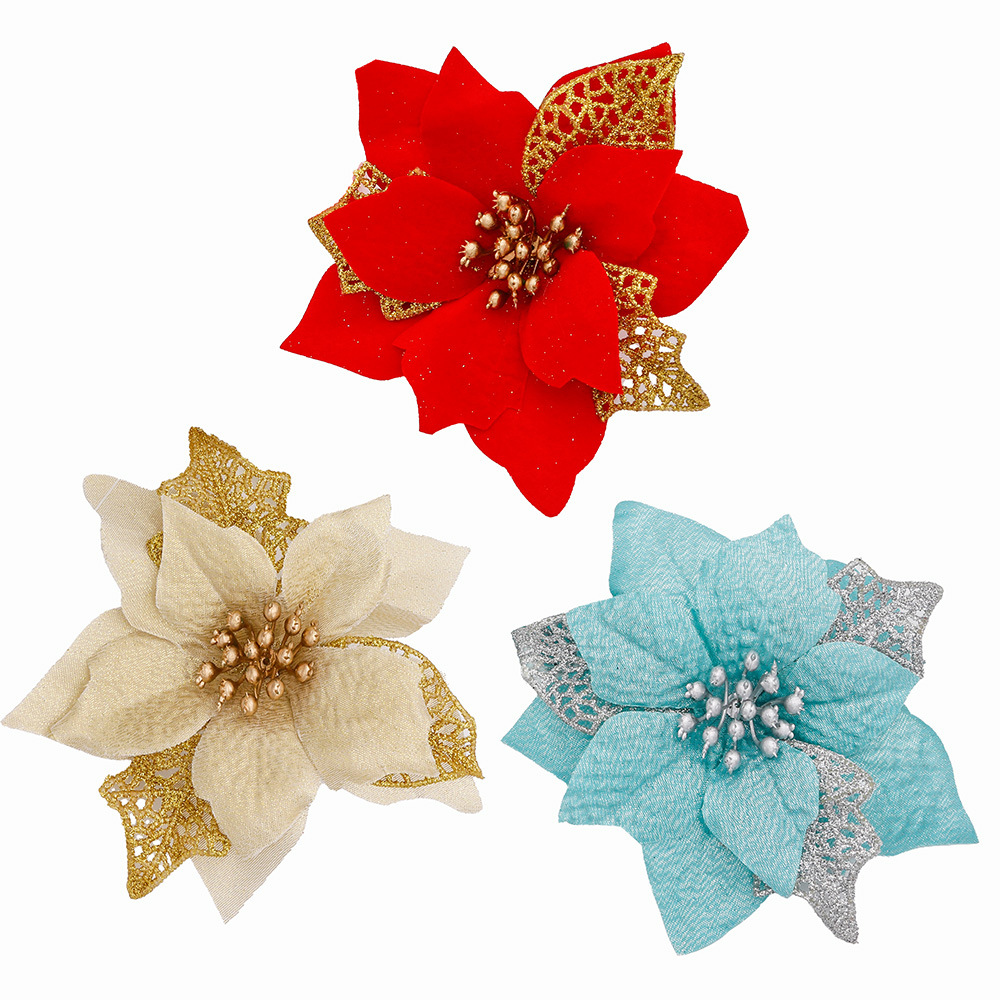 10 stuks glitter kunstbloem ne - Christmas Wreath Fake recensie en prijs